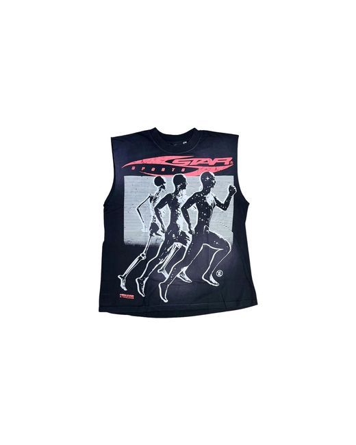 HELLSTAR Black Marathon Sleeveless T-Shirt Hsr190" for men