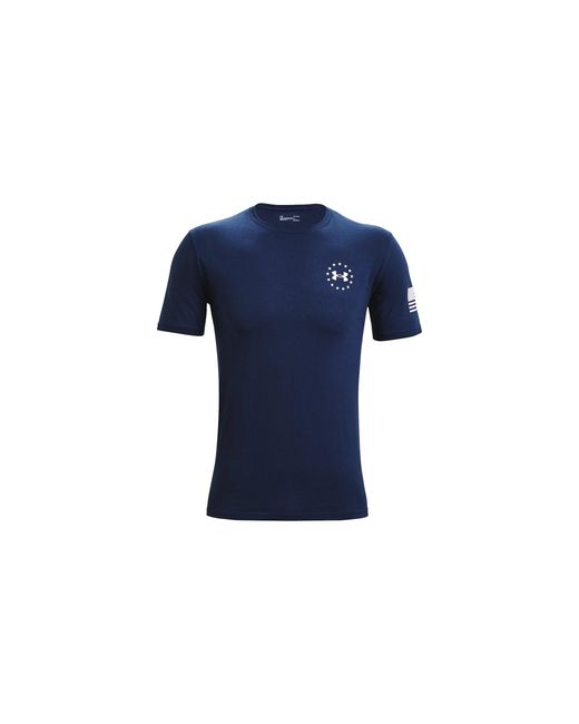 Under Armour Blue Freedom Back Lockup T-Shirt "Academy 1362052 408" for men