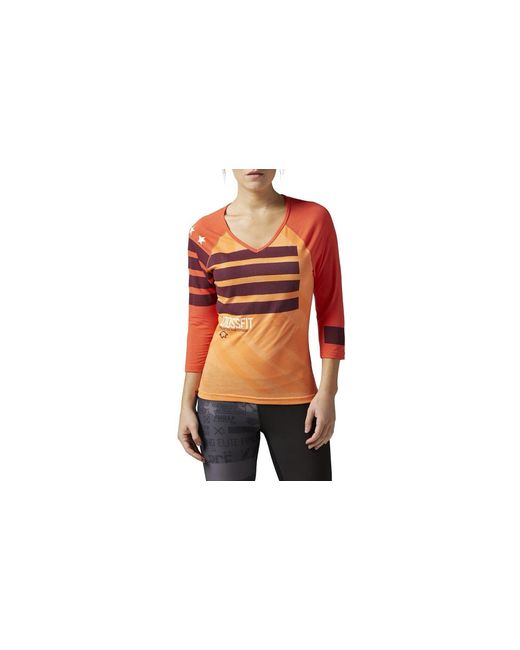 Reebok Black Rcf Crossfit Burnout 3/4 T-Shirt "Electric Peach Laser" Ai9405"
