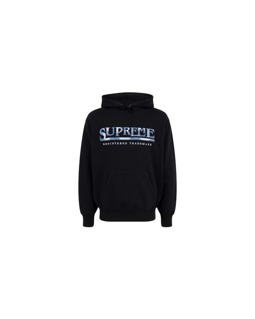Supreme Black Denim Logo Hoodie "Ss21" Su10663"