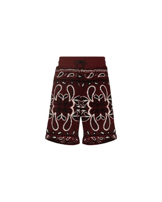 Amiri Black Bandana Fleece Shorts Mkss01643" for men