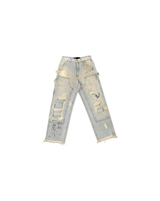PALY Black Busted Dbl Knee Jean "Denim" 5U003Q1010Ldm" for men