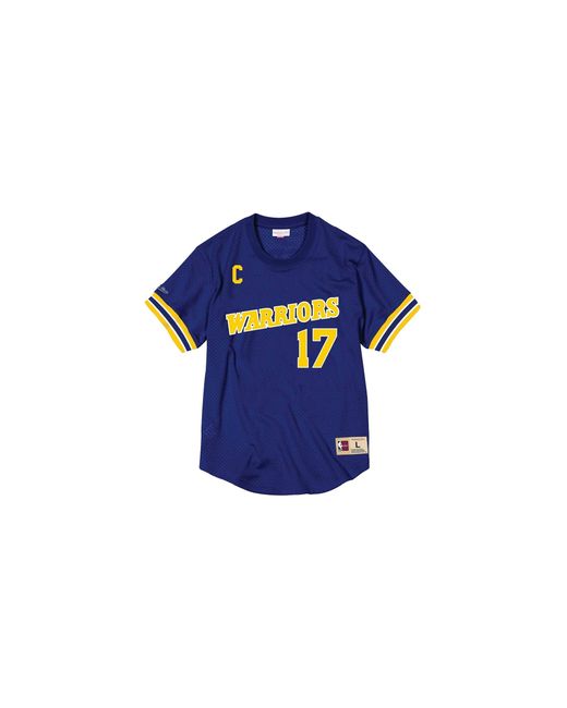 Mitchell & Ness Blue Nba Chris Mullin Name & Number Mesh Crewneck "Golden State Warriors for men