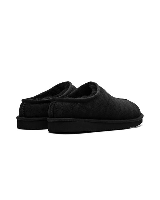 Kith Black Mas Monogram Shearling Slippers Khmsh0004 001" for men