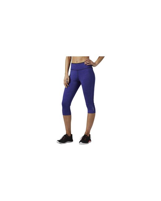 Reebok Black Workout Ready Reversible Capri "Ultra Pigment" Ay2129"