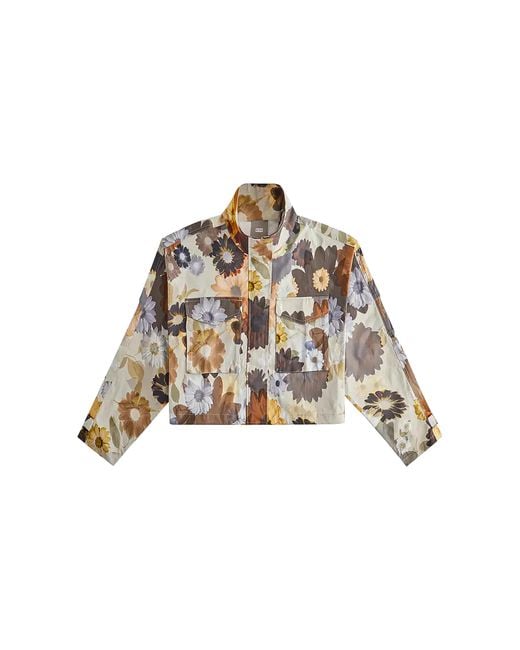 Kith Black Shiloh Cropped Surplus Jacket "Multi Dark" Khw060189 812"