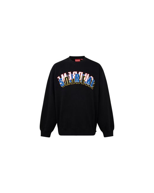 Supreme Black Stacked Crewneck "Ss21" Su10460"