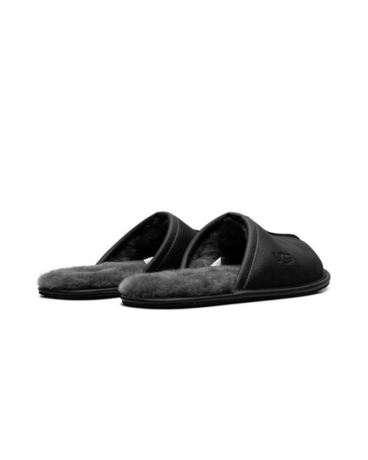 Ugg Black Scuff Leather Slipper 1108192 Blk" for men