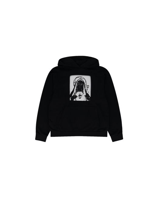 DENIM TEARS Black Fluorescent Mary Hoodie Dt790" for men