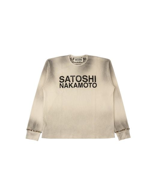 Satoshi Nakamoto Black Logo Thermal Long Sleeve T-Shirt Multi" Sat068" for men