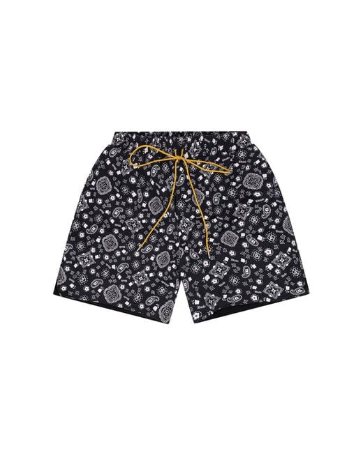 Rhude Black Ssense Exclusive Bandana Shorts Sebsg001" for men