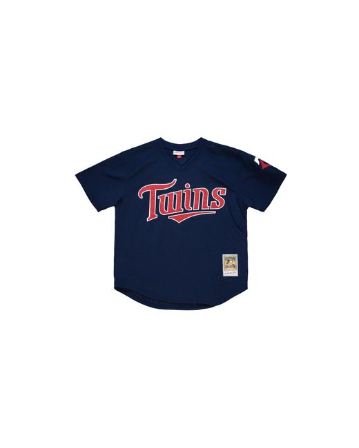 Mitchell & Ness Blue Authentic Bp Pullover Jersey "Mlb Minnesota Twins 2002 David Ortiz" Abpjac20027 Mtwnavy02Dor" for men