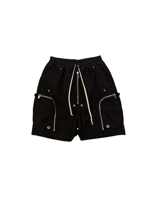 Rick Owens Black Bauhaus Pods Shorts Du01F4389 Rig 09" for men