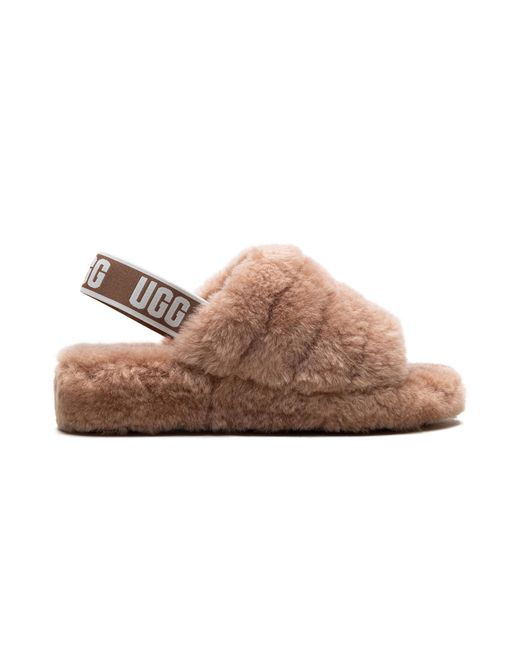 Ugg Brown Fluff Yeah Slide "Chestnut" 1095119 Che"