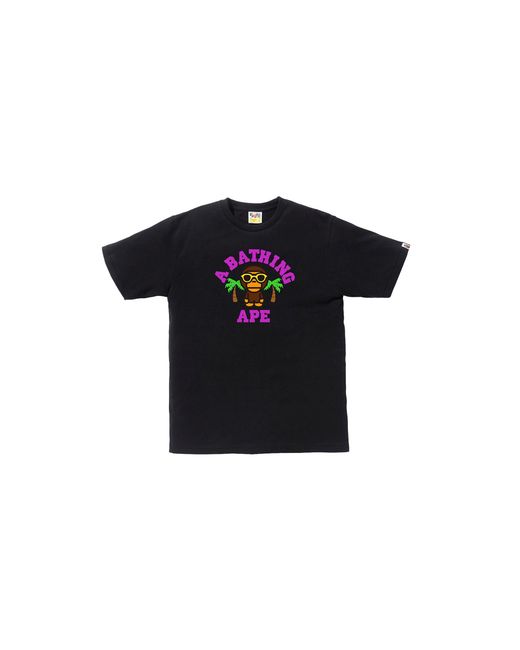 A Bathing Ape Black Milo College Summer T-Shirt Ss18 106" for men