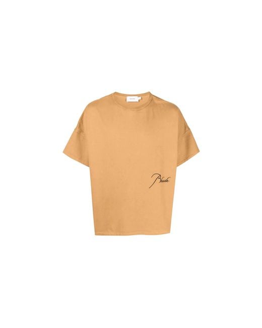 Rhude Black Reverse T-Shirt "Vintage Tan" Rhss23Tt46837596" for men