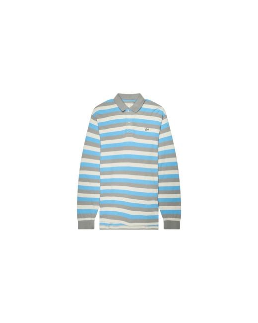 ERL Blue Striped Long-Sleeve Knit Polo 12T011 Mul" for men