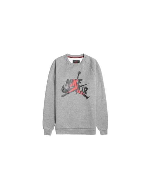 Nike Black Air Jumpman Classics Crewneck Sweatshirt "Carbon Heather Bv6006 091" for men