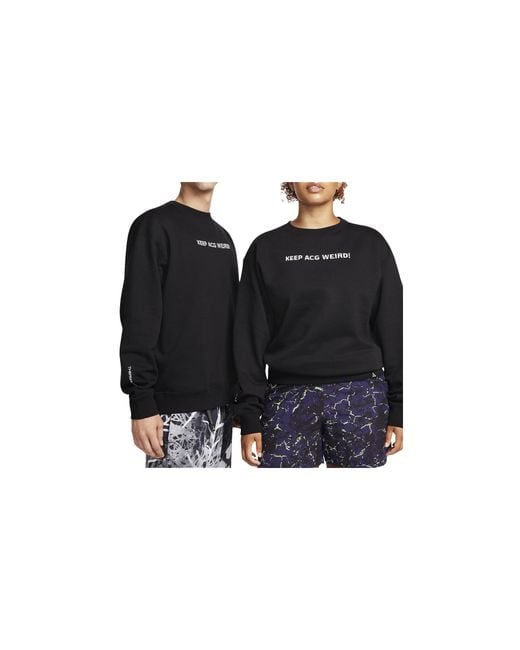 Nike Black Acg Therma-Fit Fleece Crew Sweatshirt Summit" Fd9849 010" for men