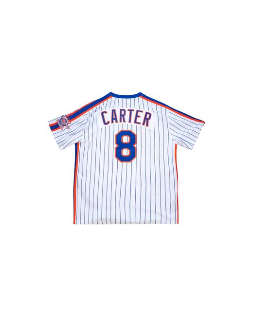 Mitchell & Ness Black Mlb Gary Carter Home Jersey "1986 New York Mets – Ajy13343 Nym86Gcawhit" for men
