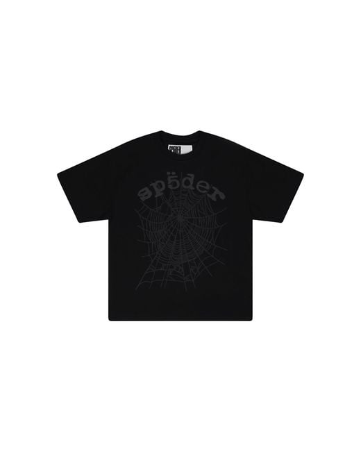 Sp5der Black Phantom Og Web T-Shirt 448" for men