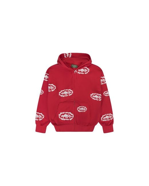 DENIM TEARS Red Corteiz Tears Zip Hoodie 2 Dt832" for men