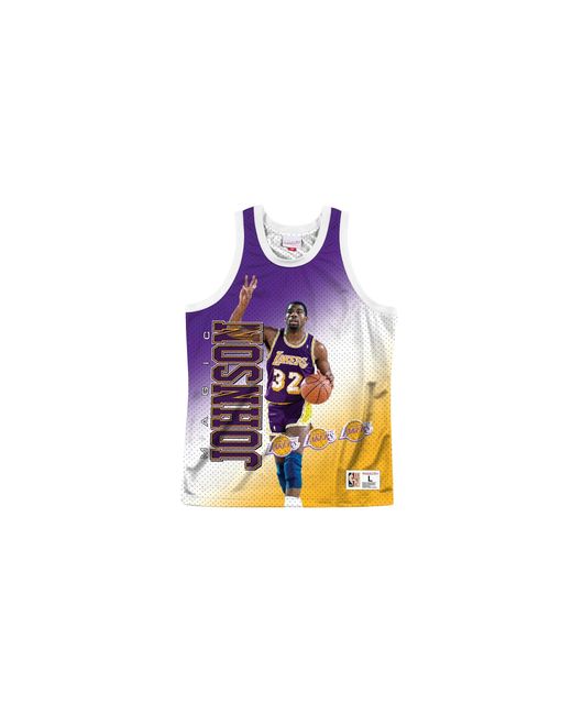 Mitchell & Ness Black Nba Behind The Back Jersey "Los Angeles Lakers Magic Johnson" Mstkmi19002 Lalwhitejh" for men