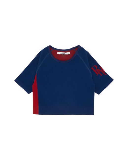 Rhude Blue Stretch Cropped Top Fw22To026425030503"