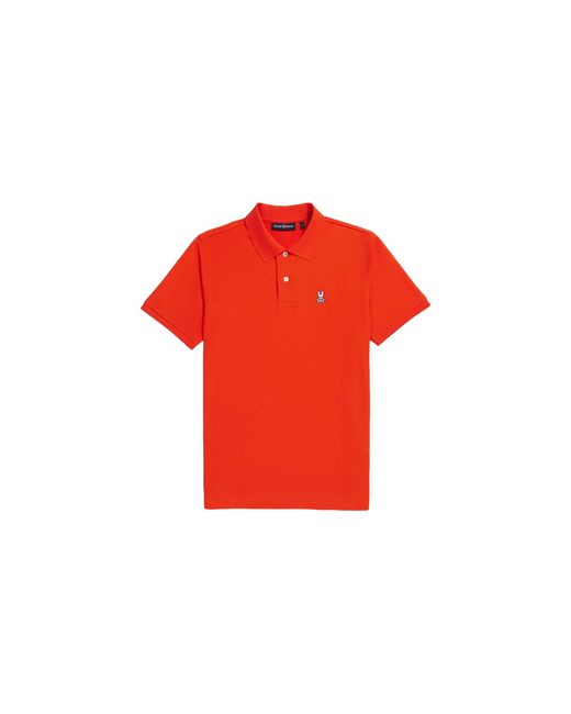 Psycho Bunny Red Classic Polo Tangerine Tango Shirt B6K001Crpc Tgt" for men