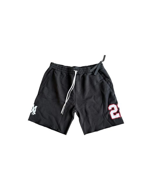 Amiri Black 22 Football Logo Shorts & Pf23Mjp008 001" for men