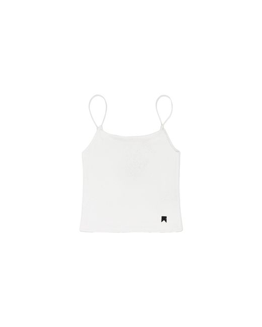 Rhude Black Sheer Rib Knit Tank Top Rhss24Ta02307372 Wht"