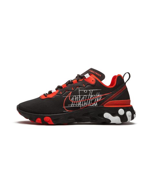 Nike Black React Element 55 "Script Swoosh" Ck9285 001" for men