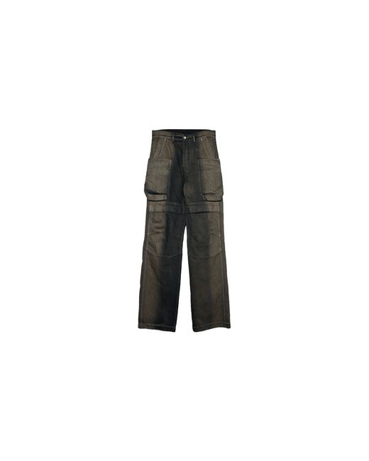 Rick Owens Black Stefan Cargo Pants "Dark Dust Degrade" Ru02E1346 Dkdeg 78D" for men