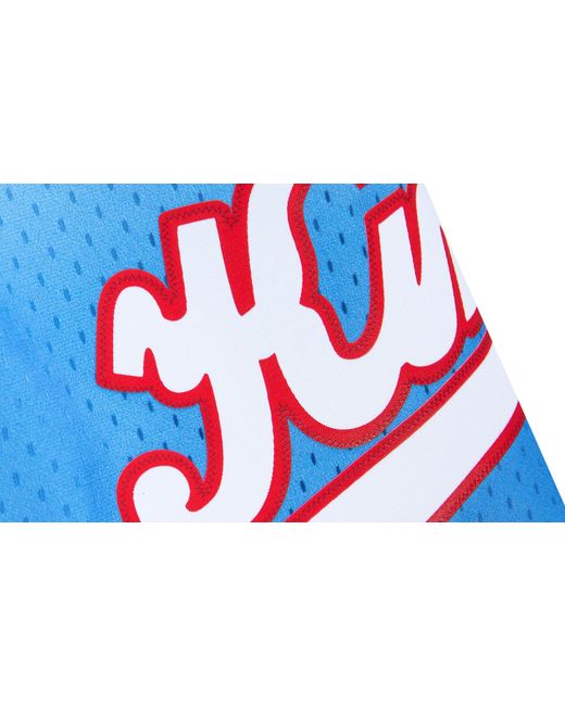 Mitchell & Ness Blue Fadeaway Swingman Shorts "Nba Sacramento Kings 1985" Smsh4298 Ski85Pppwhlb" for men