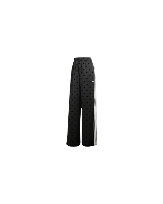 Adidas Black Satin Polka Dots Wide Leg Pants Kv1169"