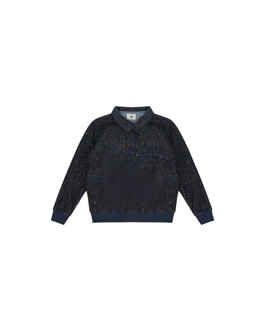 Aimé Leon Dore Black New Balance Fleece Popover Work Jacket Nb23Wj004 Geo Pattern" for men