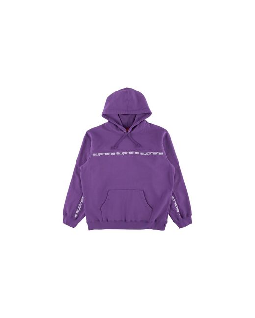 supreme text stripe hooded