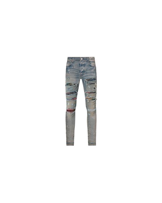 Amiri Black Paisley Thrasher Jeans "Clay" Pf22Mds017 408" for men