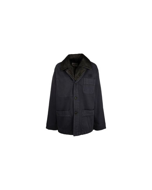 Miu Miu Black Gabardine Old Pelle Jacket "Hematite" Mh2053 19R2 F063H"