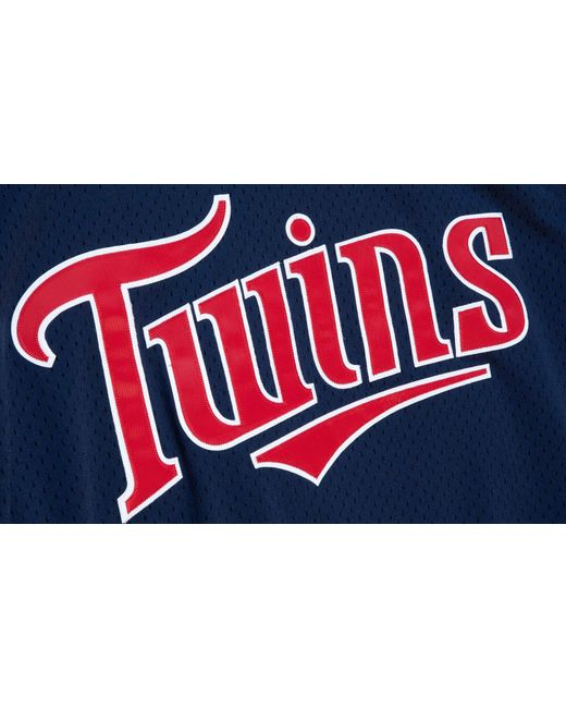 Mitchell & Ness Blue Authentic Bp Pullover Jersey "Mlb Minnesota Twins 2002 David Ortiz" Abpjac20027 Mtwnavy02Dor" for men