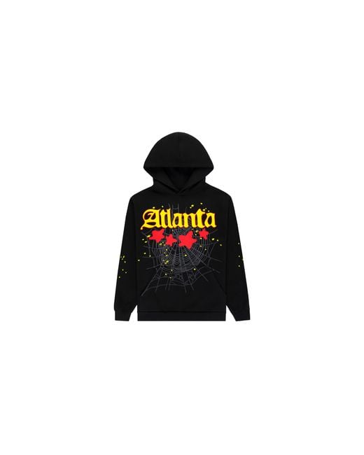 Sp5der Black Atlanta Hoodie 163" for men