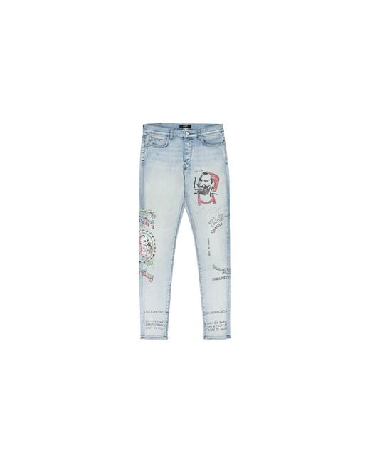Amiri Black Zig Zag Jean "Light" Ss22Mds023" for men
