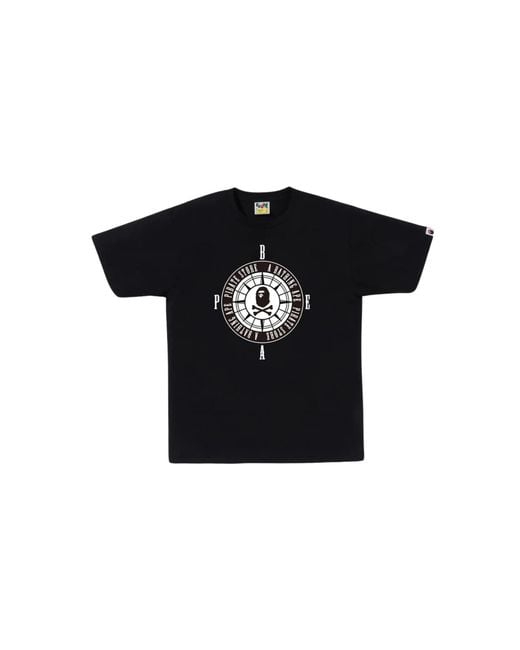 A Bathing Ape Black Pirate Store Compass T-Shirt 4J20110007" for men