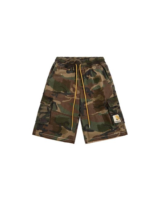 DIET STARTS MONDAY Green Camo Cargo Shorts Dsm S26 002" for men