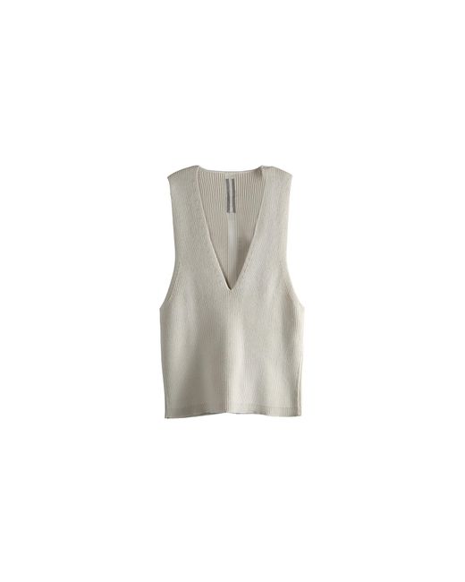 Rick Owens Black Maglia V Neck Top "Natural" Ro02E4658 Kwvh 21"