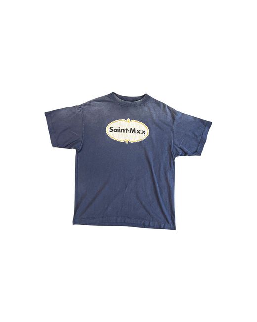 SAINT Mxxxxxx Blue Logo Print T-Shirt Sm Mk8 0000 021" for men