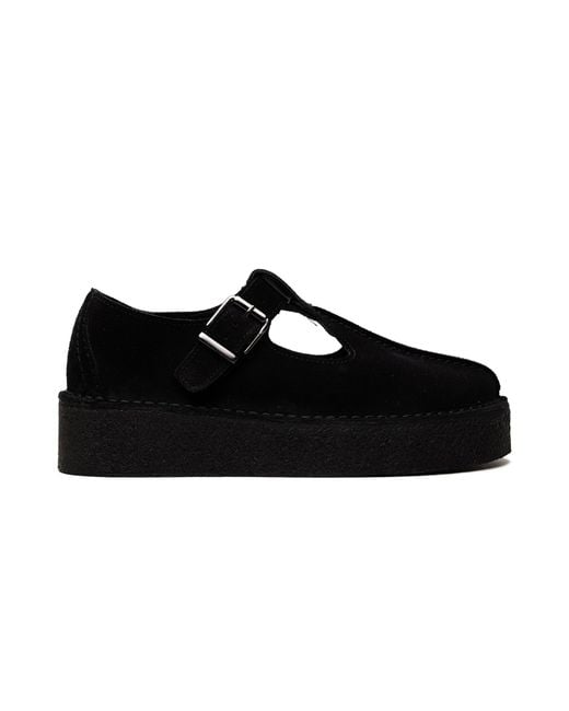 Clarks Black Trek Wedge T-Bar Suede" 26180222"