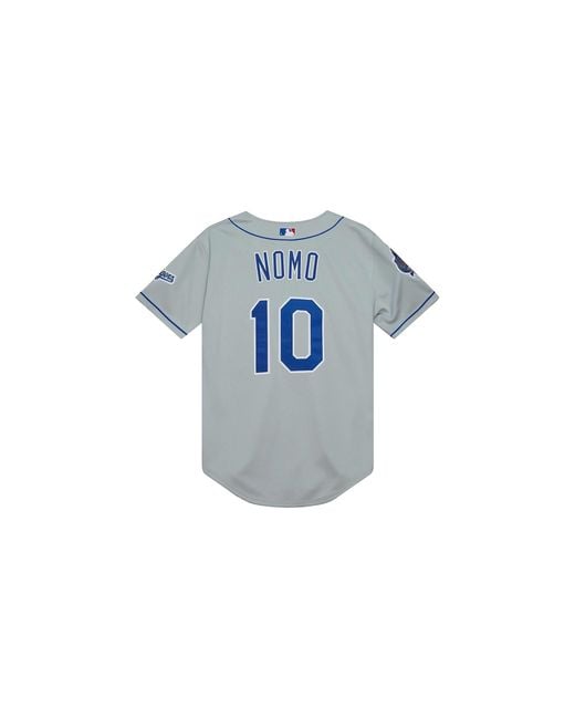 Mitchell & Ness Black Mlb Hideo Nomo Road Jersey "2002 Los Angeles Dodgers – Chrome" Ajy15337 Lad02Hnochrm" for men