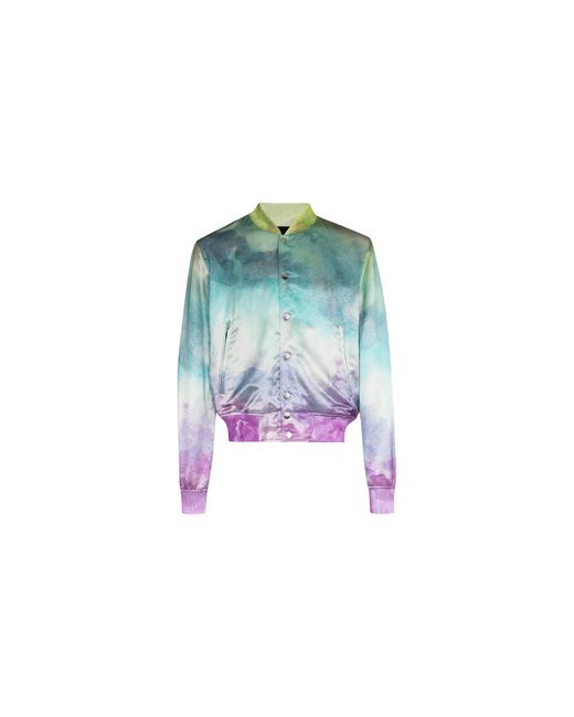 Amiri Black Watercolor Print Silk Bomber Jacket F0M04179Vs Mul" for men