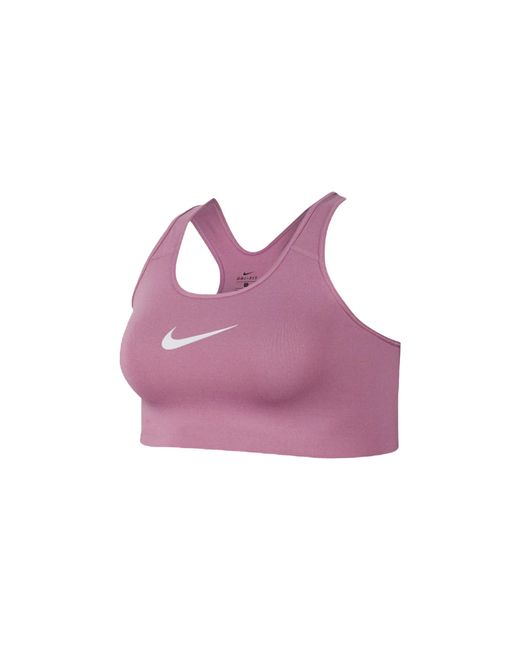 Nike Purple Swoosh Medium-Support Non-Padded Sports Bra (Plus Size) Bq0973 693"